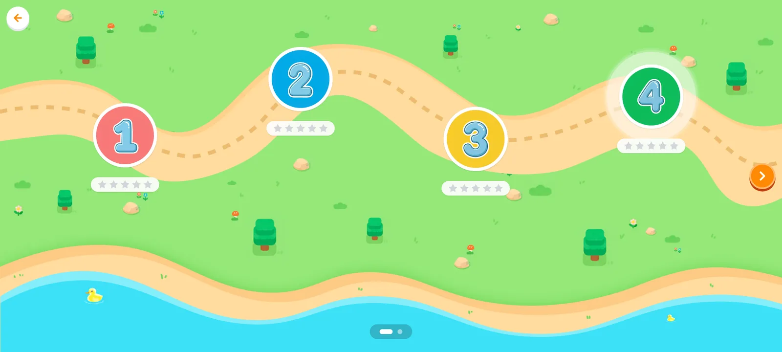 Dominoes game: A path of levels. Each one opens once the previous is won.