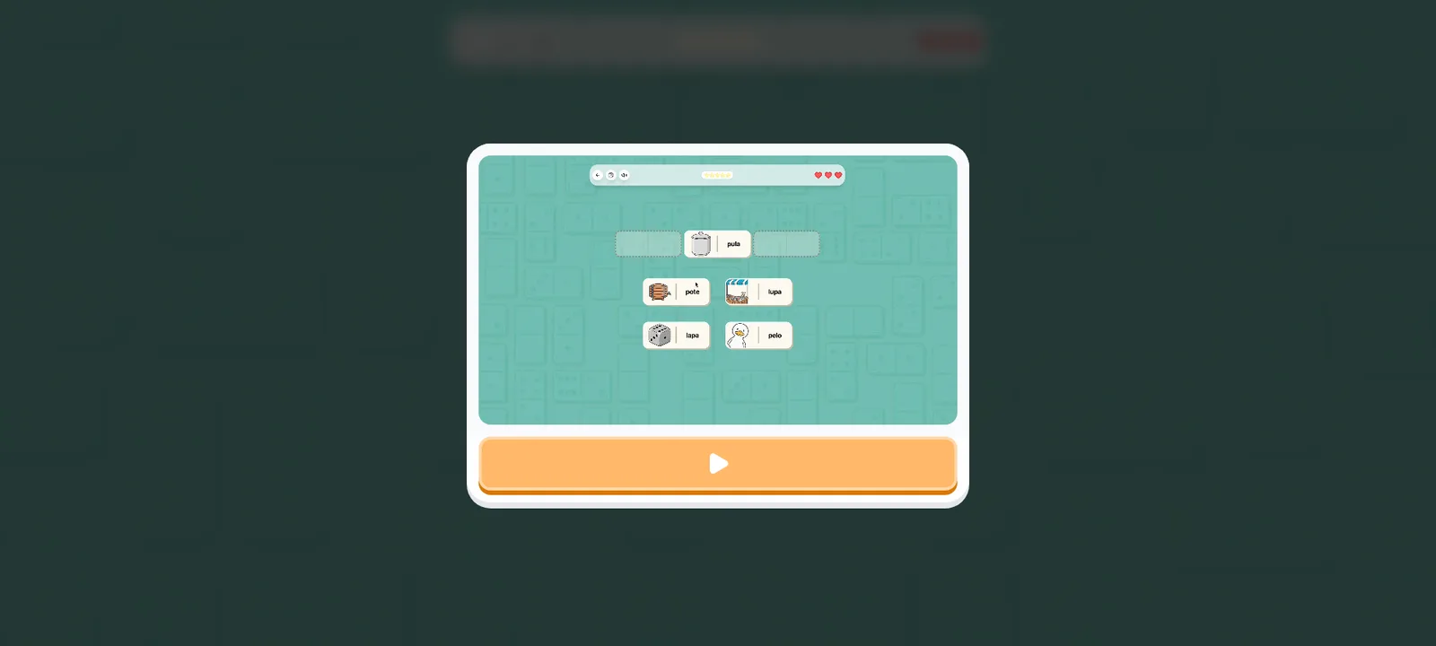 Dominoes game: Before playing, the level shows what it will ask for.